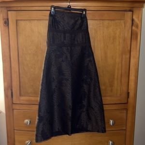Vintage Ann Taylor, strapless dress! Black with brown detailing.  Size 8.